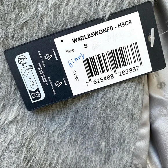 GUESS NWT Textured Wool Blend Double Breasted Coat Light Stone Heather Size S - Picture 12 of 16